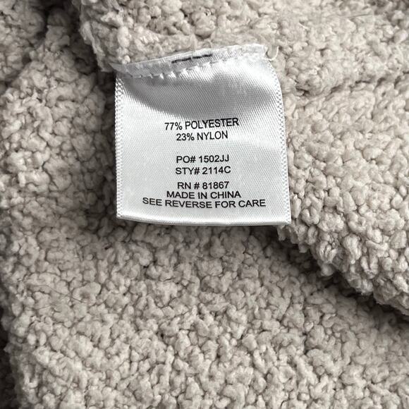 KiKit Sherpa Teddy Fur Stretch Neutral Cream Taupe Tank Top Size Medium - Picture 3 of 4